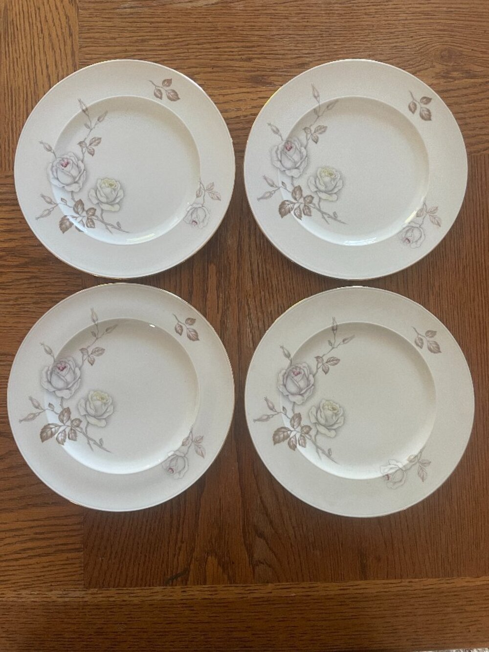 Set 4 Sweetheart Rose Salad Plates Johann Haviland Bavaria Germany 8 Inch
